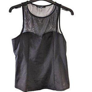 U 2 B Woman’s Mesh Top Black Tank Camisole Top Large (L)